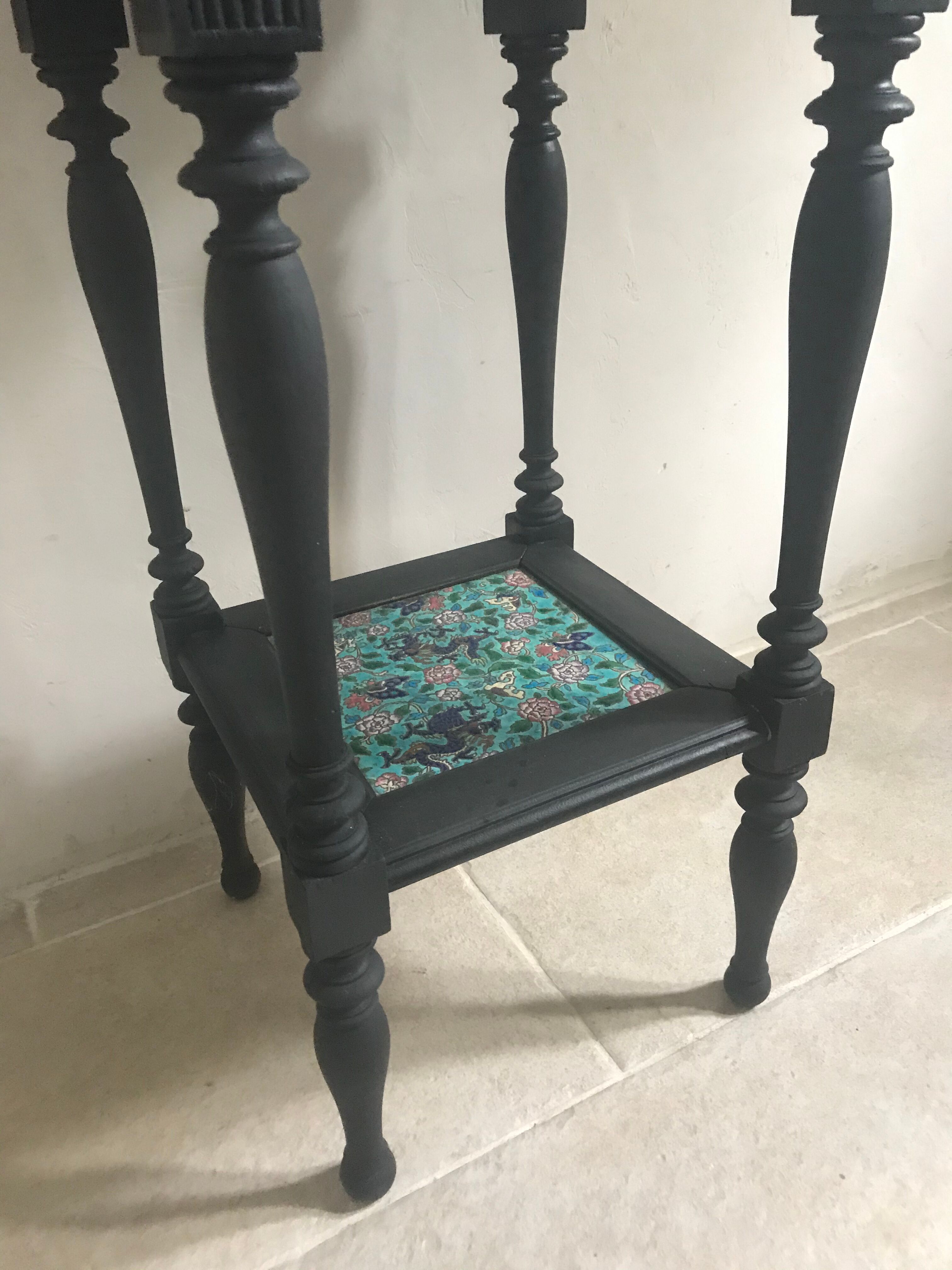 Longwy 19th-century enamels sellette