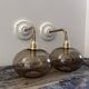 Pair of smoked glass wall lights