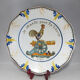 Geo Matel earthenware plate copy of old Nevers model 'I sing for freedom'