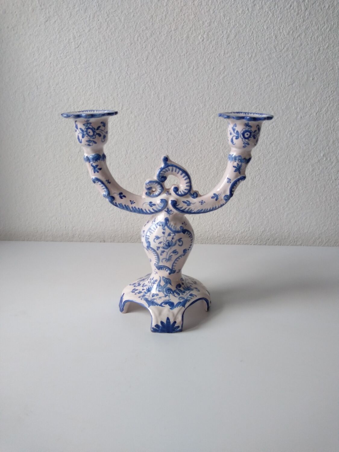 Ceramic chandelier hand-painted with signature