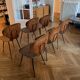 Lot de 6 chaises Lulli bois et métal par Carlo Ratti Italie années 50