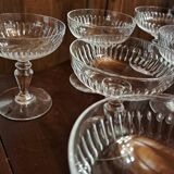 11 old crystal Champagne glasses