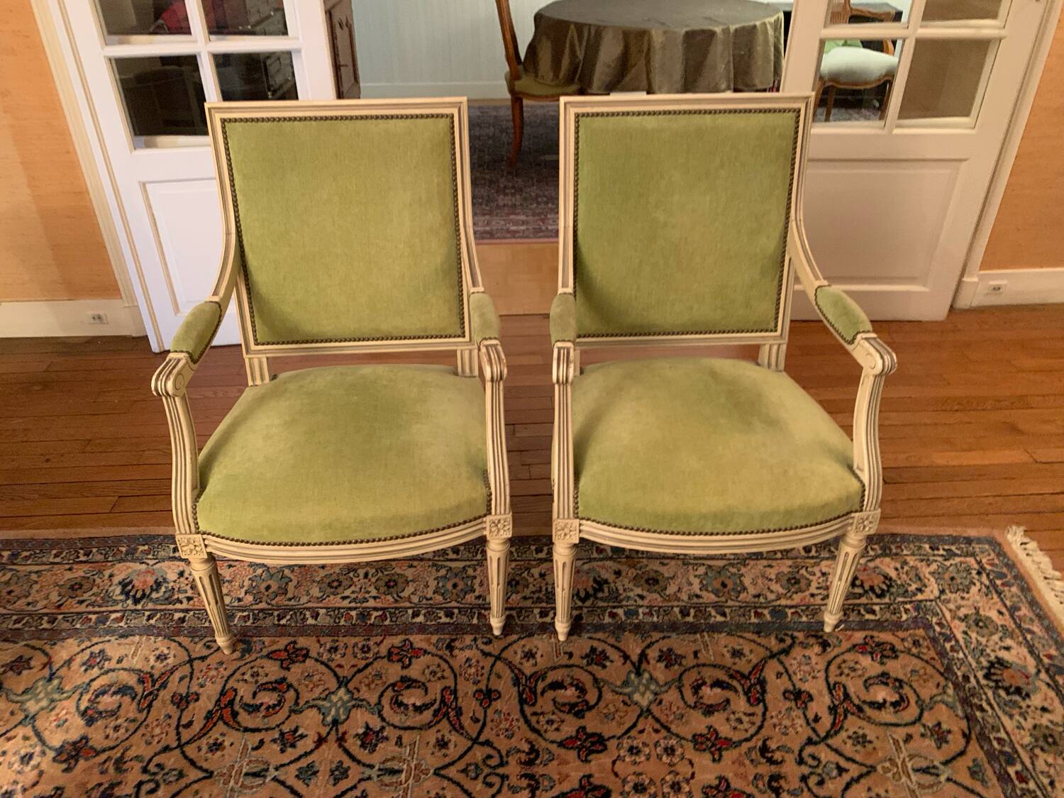 Set of 2 Louis XVI style armchairs