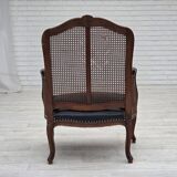 1930s, Danish armchair, furniture leather, ash wood, furniture mesh.