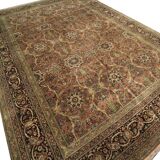 Handmade vintage indian agra carpet 1980 traditional wool area rug-