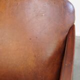 Fauteuil Art Déco en peau de mouton, unique, majestueux et confortable