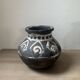 Lot of 3 ancient pots from Indonesia, black terracotta, wabi-sabi.