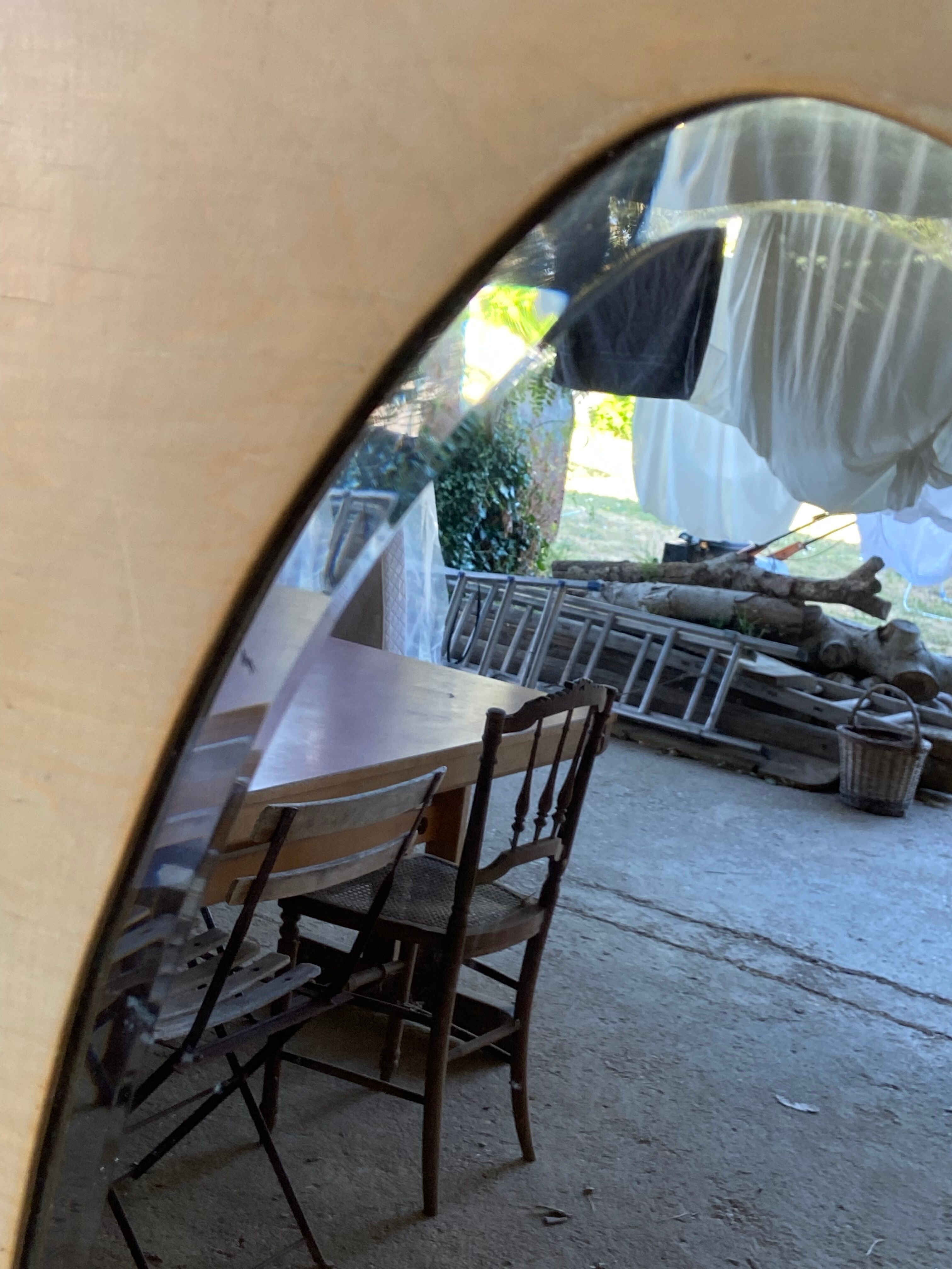 Oval mirror beveled 50s-60s