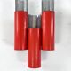 Set of 10 mid-century red and chrome wall lamps by Stilnovo, Italy 1970s