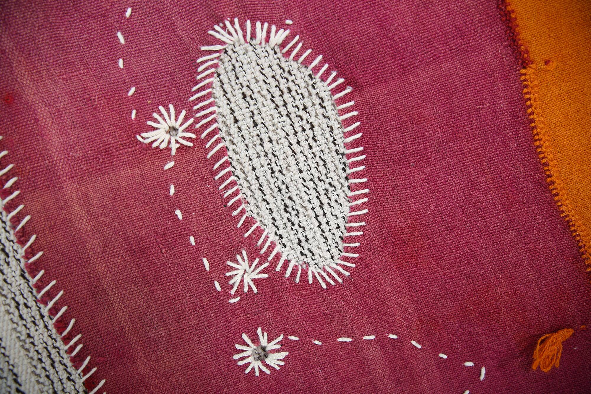 Handwoven Textile Wall Hanging, Vintage Wall Rug, 106x156 Cm