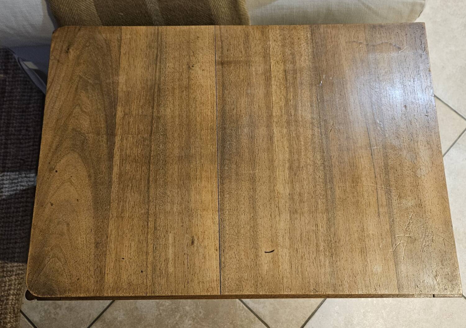 Meuble bout de canapé droit gauche -bois massif merisier- Art Déco