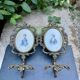 Pair of baroque brass coat hooks