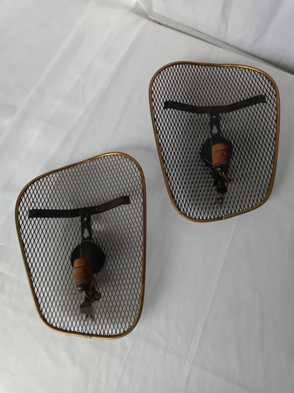 50s wall lights in expanded metal
