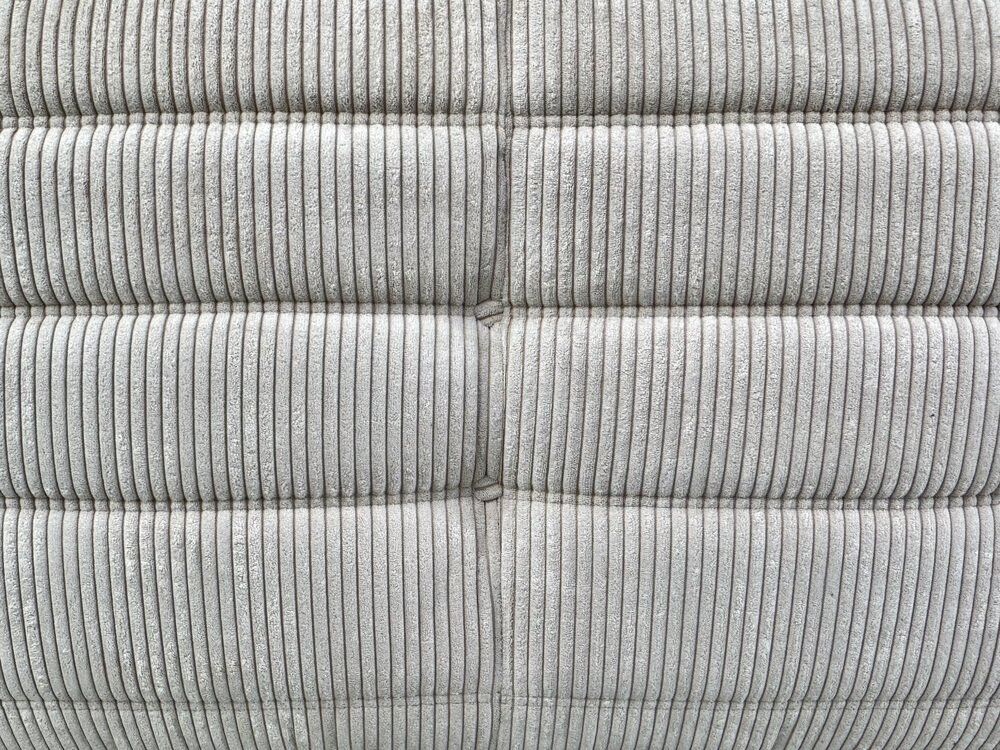 Togo sofa in beige corduroy attributed to Michel Ducaroy for Ligne Roset