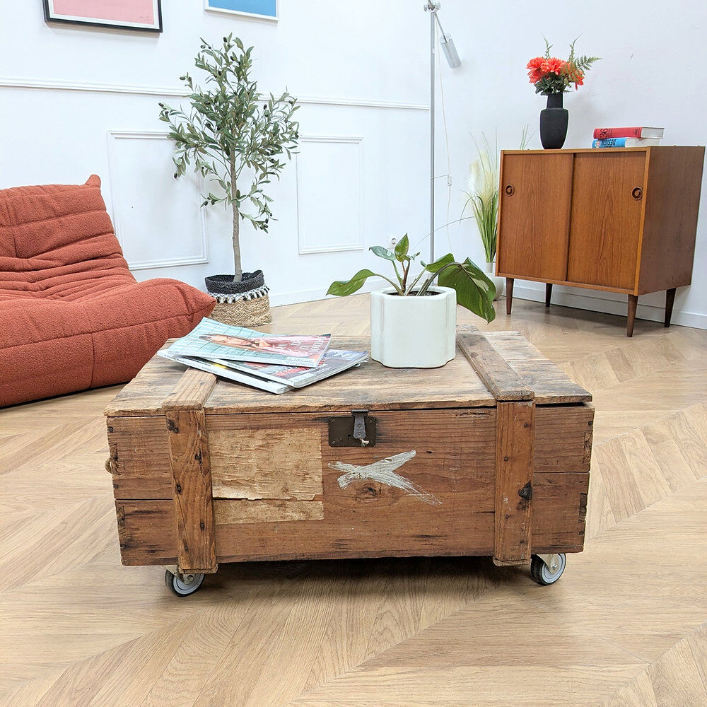 Table basse coffre vintage