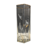 Large hexagonal vase in engraved glass