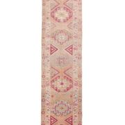 3x12 Rug For Kitchen Pale Red Pink Turkish Vintage Runner Rug 85x367Cm