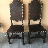 Paire de chaises en cuir de Cordoue