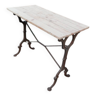 Antique bistro table with wooden top