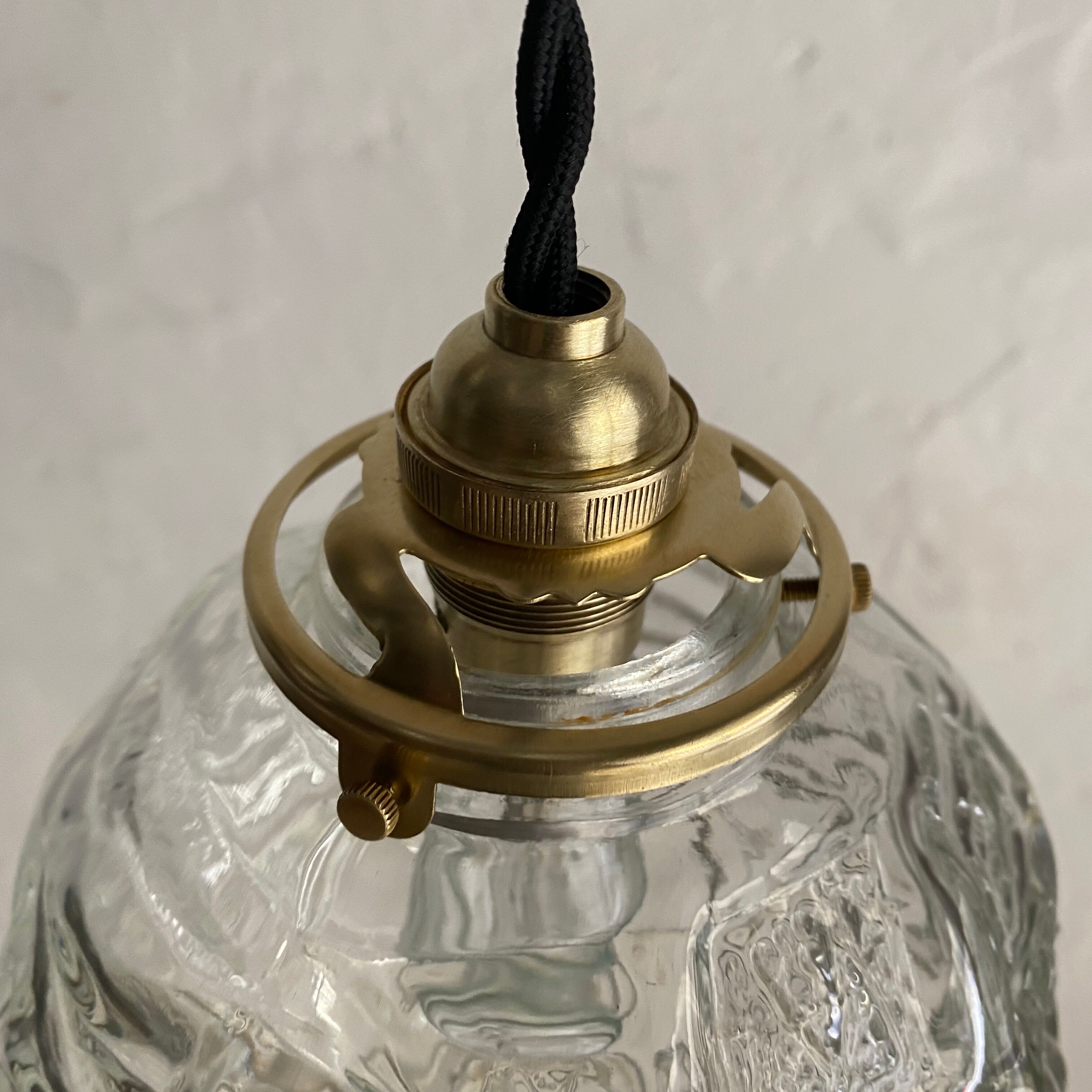 Lot 3 vintage glass hanging lamps