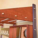 Vintage Scandinavian teak and aluminum coat holder