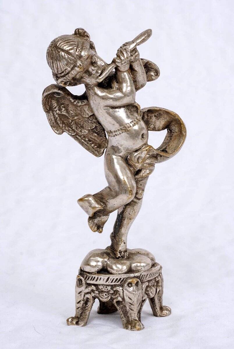 Set of three musician cherubs in cast lead - period: 20th century