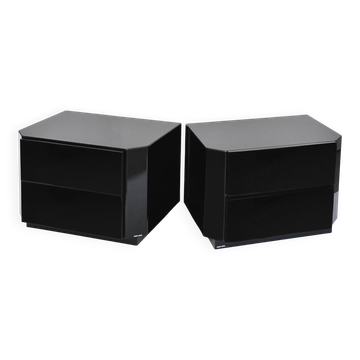 Pair of bedside tables by David Lange from the 1970s/80s.