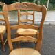 6 Provençal Louis XV chairs in solid wood with rush seats from 1970.
