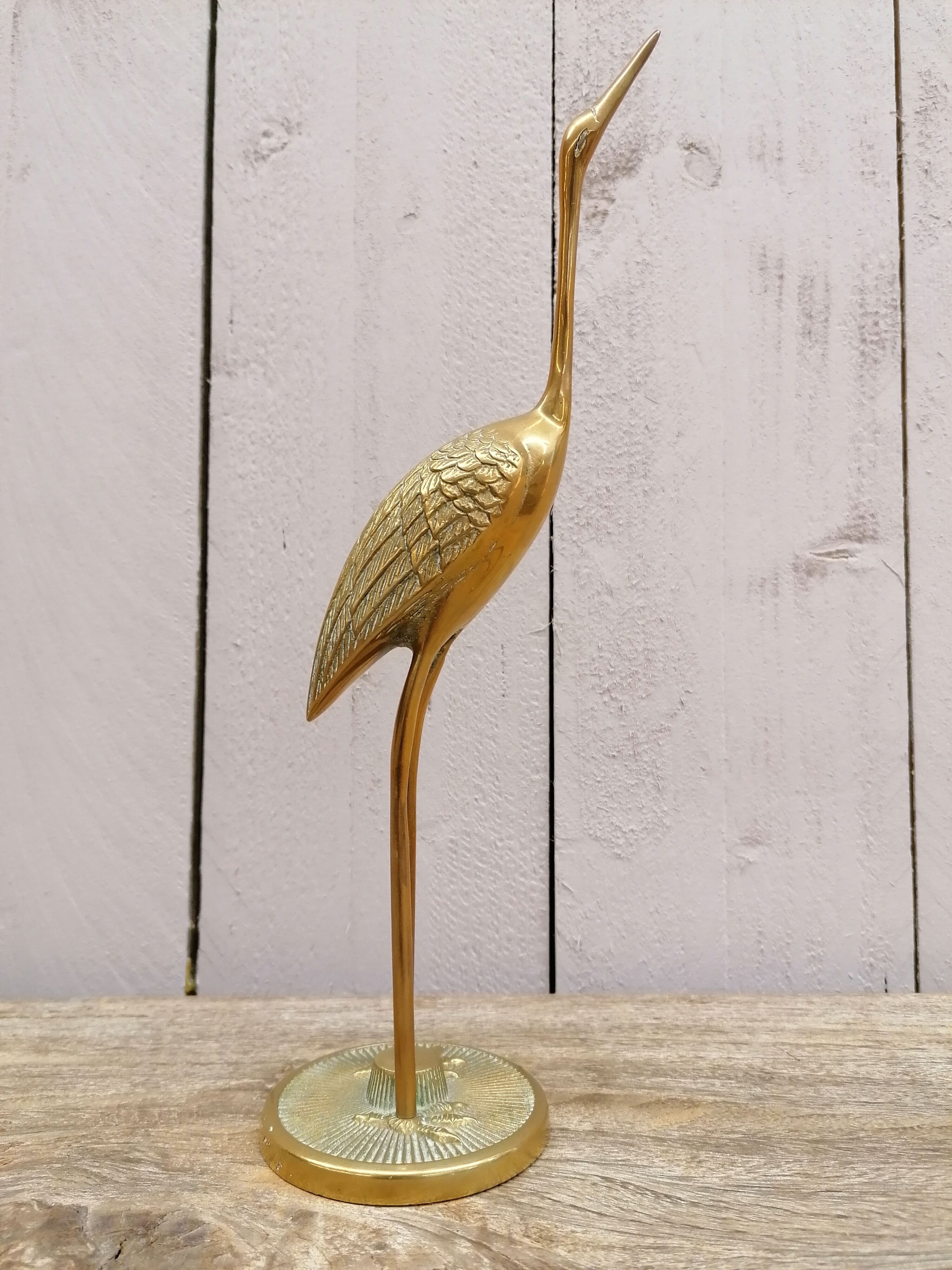 Pair of brass herons