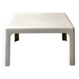 Square coffee table from Prisunic in white fibreglass, 1970s design.
