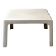 Square coffee table from Prisunic in white fibreglass, 1970s design.