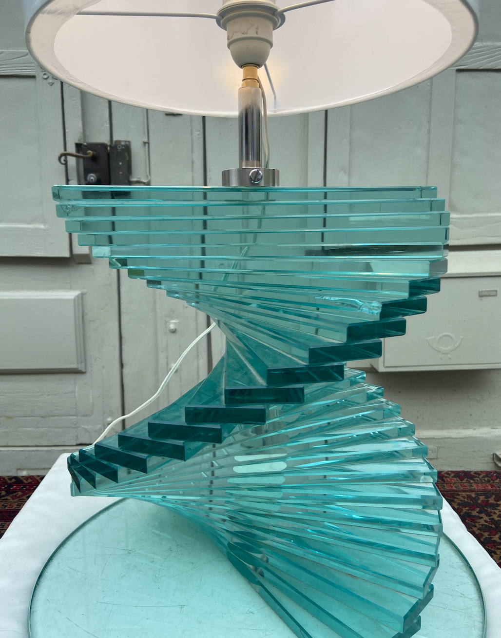 Italian lamp in glass staircase 1970