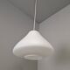 Czechoslovak Midcentury Modern Pendant Light in Opaline Glass and Plastic,
