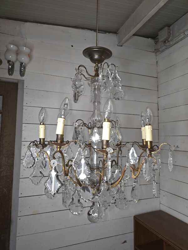 Lustre à pampilles style Louis XV