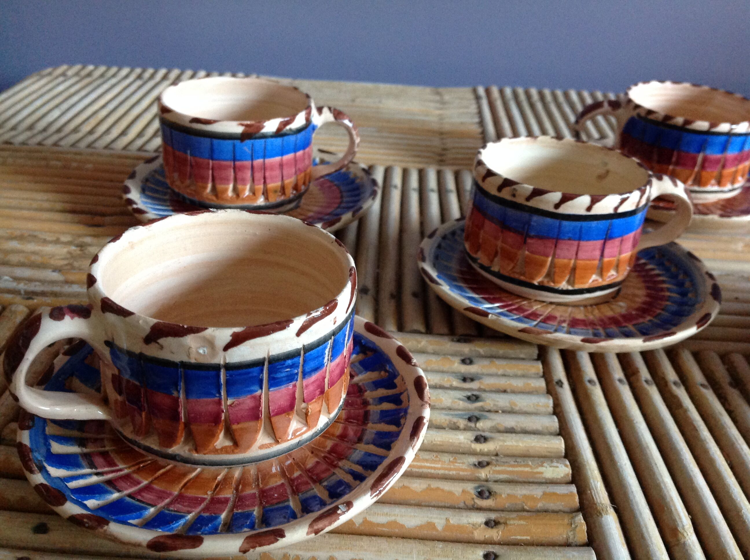 5 cups coffee cups in ceramics