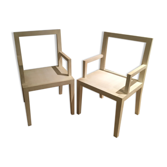 Pair of white cerus chairs