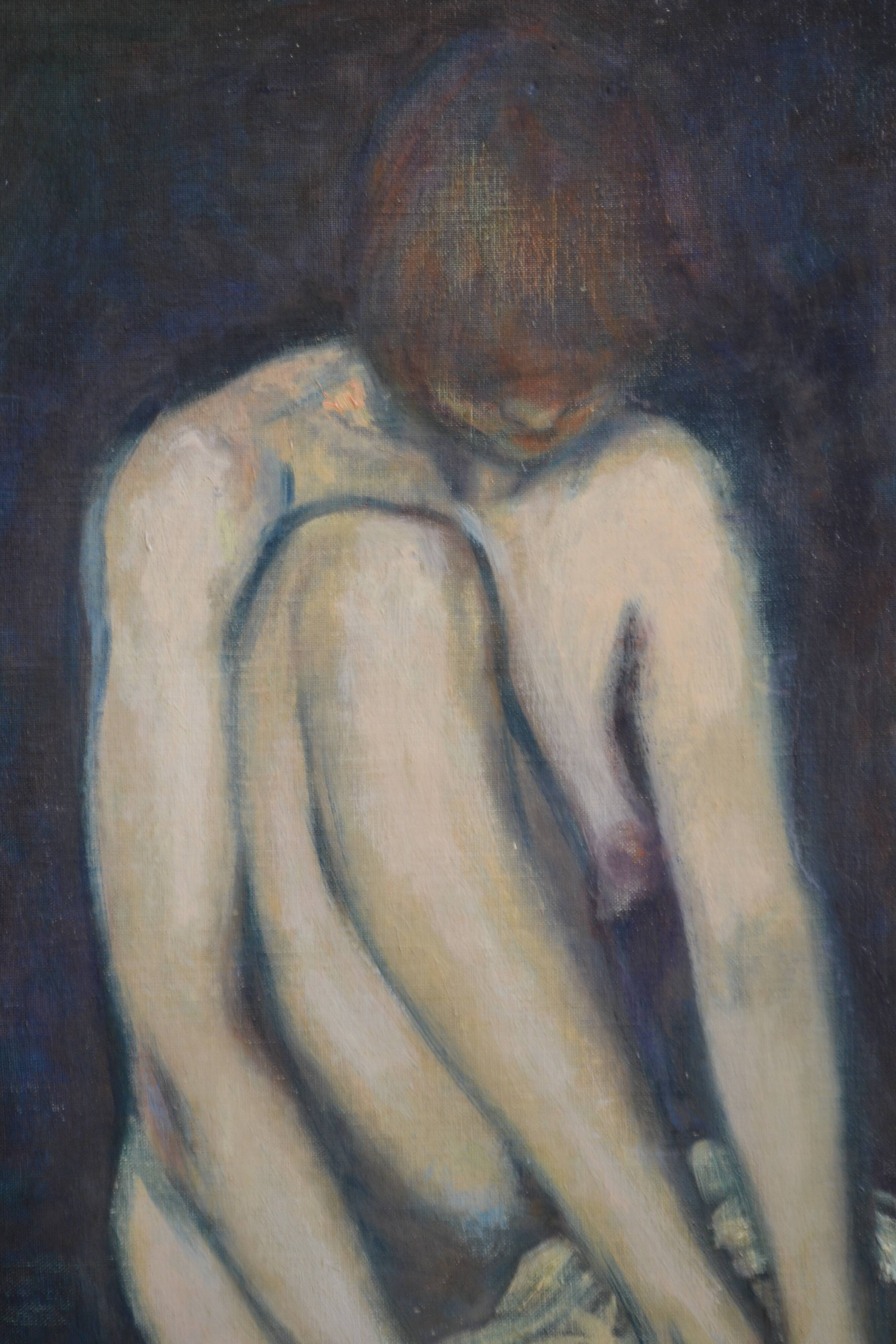 Jean Pesce (1926) painting "nude with bent leg" HSP