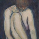 Jean Pesce ( 1926 ) peinture " nu à la jambe repliée " HSP