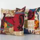 Set of 2 vintage embroidered cushion covers 46x48 cm