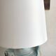Painted plaster lamp, new 2 M fabric cable, fabric lampshade