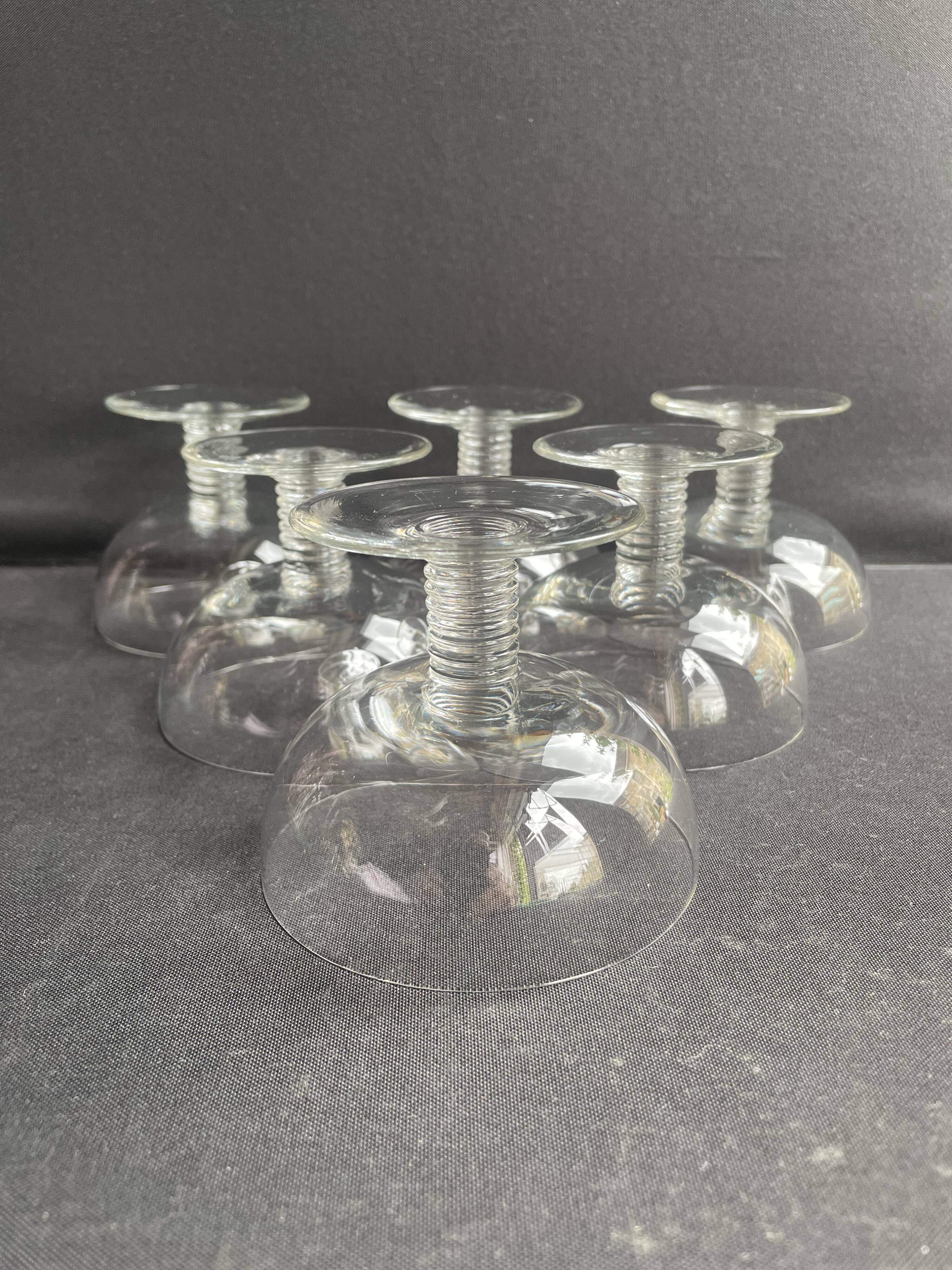 6 blown crystal bowls – Art Deco