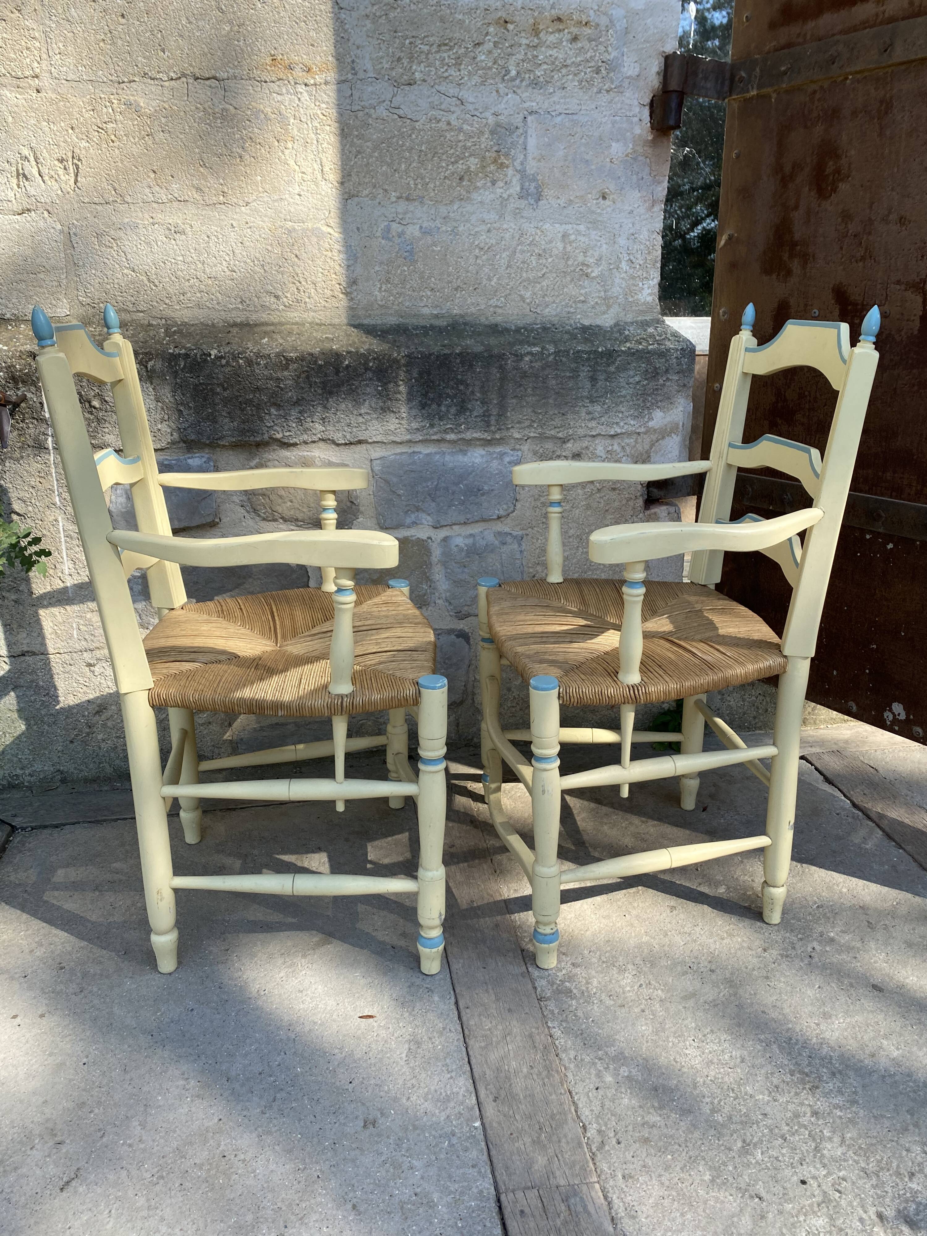 Pair of mulched armchairs Provence
