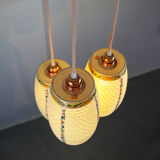 Ceramic pendant light 1980s, set of 3