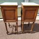 Lot de 2 table de chevet bois sculpté marbre blanc