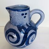 Pitcher in blue glazed stoneware