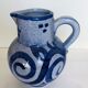Pitcher in blue glazed stoneware