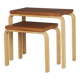 Nested tables model 88 by Alvar Aalto for Artek, 1960s. Set of 2.