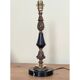 Table lamp base candlestick in chiselled brass and marble base.
