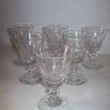 Suite de six anciens verres en cristal de Baccarat