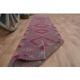1970s Vintage Turkish Oushak Handmade Wool Cotton Purple Runner Rug 74x355